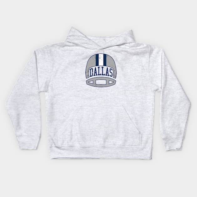 Dallas Retro Helmet - White Kids Hoodie by KFig21